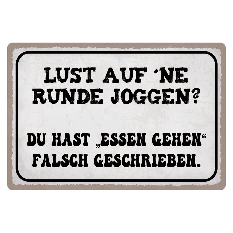 Schild Lust Runde Joggen essen gehen, 12,99