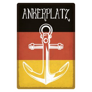 Blechschild "Deutscher Ankerplatz" 30 x 40 cm Dekoschild Seefahrt