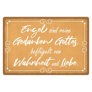 Blechschild "Engel sind Gedanken Gottes" 40 x 30 cm Dekoschild Religiöser Spruch