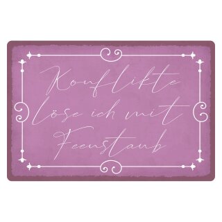 Blechschild "Konflikte löse ich mit Feenstaub" 40 x 30 cm Dekoschild Spruch des Tages