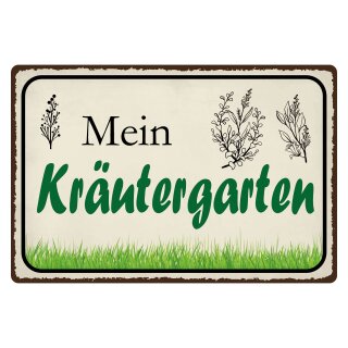 Blechschild "Mein Kräutergarten" 40 x 30 cm Dekoschild Garten