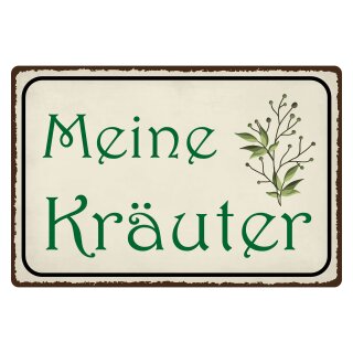 Blechschild "Meine Kräuter" 40 x 30 cm Dekoschild Küchenspruch
