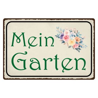 Blechschild "Mein Garten" 40 x 30 cm Dekoschild Gärtner