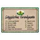 Blechschild "Säggsisches Grundgesetz" 40 x...