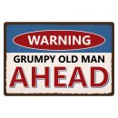 Blechschild "Warning grumpy old man ahead" 40 x...