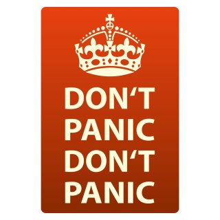 Blechschild "Don´t Panic" 30 x 40 cm Dekoschild keine Panik