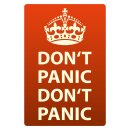 Blechschild "Don´t Panic" 30 x 40 cm...