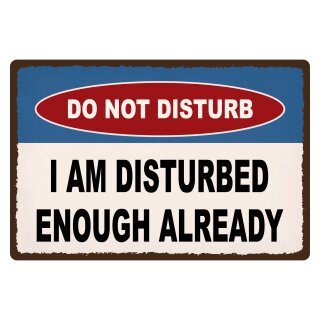 Blechschild "Do not disturb a am disturbed" 40 x 30 cm Dekoschild Nicht stören