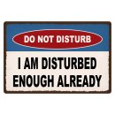 Blechschild "Do not disturb a am disturbed" 40...