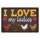 Blechschild "I love my ladies" 40 x 30 cm...