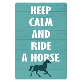 Blechschild "Keep calm and ride a horse" 30 x 40 cm Dekoschild Reiten