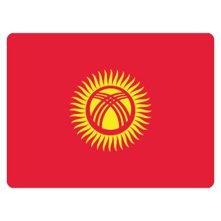 Blechschild "Flagge Kirgisistan" 40 x 30 cm Dekoschild Länderfahnen