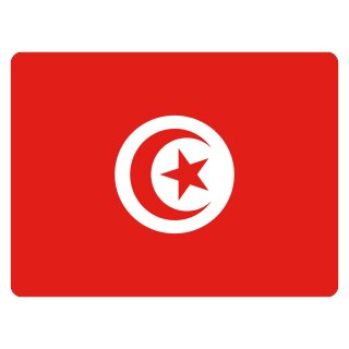 Blechschild "Flagge Tunesien" 40 x 30 cm Dekoschild Fahnen