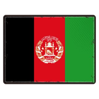 Blechschild "Flagge Afghanistan Retro" 40 x 30 cm Dekoschild Nationalflaggen