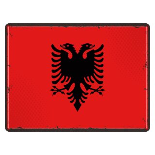 Blechschild "Flagge Albanien Retro" 40 x 30 cm Dekoschild Länderfahnen