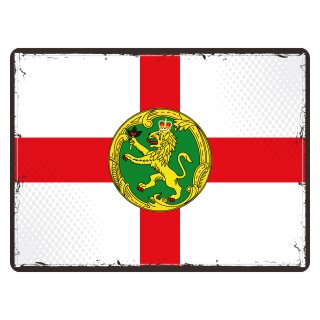 Blechschild "Flagge Alderney Retro" 40 x 30 cm Dekoschild Alderney Flagge Retro