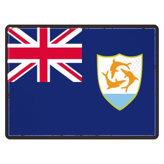 Blechschild "Flagge Anguilla Retro" 40 x 30 cm Dekoschild Anguilla Flagge Retro