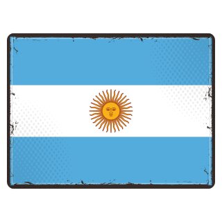 Blechschild "Flagge Argentinien Retro" 40 x 30 cm Dekoschild Fahnen