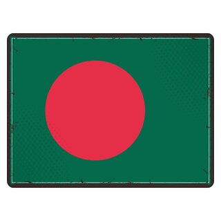 Blechschild "Flagge Bangladesch Retro" 40 x 30 cm Dekoschild Nationalflaggen