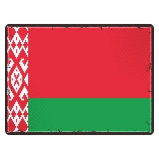 Blechschild "Flagge Weißrussland Retro" 40 x 30 cm Dekoschild Weißrussland Flagge Retro