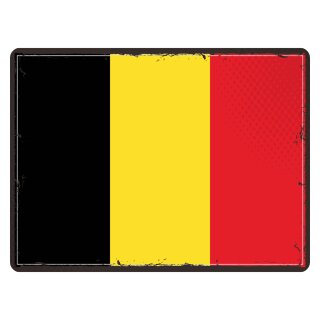 Blechschild "Flagge Belgien Retro" 40 x 30 cm Dekoschild Länderflagge