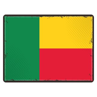 Blechschild "Flagge Benin Retro" 40 x 30 cm Dekoschild Nationalflaggen