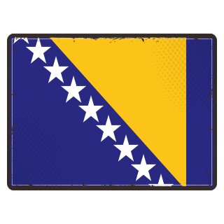 Blechschild "Flagge Bosnien Herzegowina Retro" 40 x 30 cm Dekoschild Fahnen