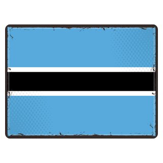 Blechschild "Flagge Botsuana Retro" 40 x 30 cm Dekoschild Nationalflaggen