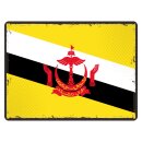 Blechschild "Flagge Brunei Retro" 40 x 30 cm...