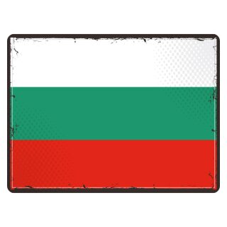 Blechschild "Flagge Bulgarien Retro" 40 x 30 cm Dekoschild Fahnen