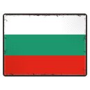 Blechschild "Flagge Bulgarien Retro" 40 x 30 cm...
