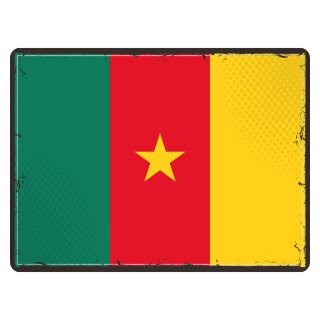 Blechschild "Flagge Kamerun Retro" 40 x 30 cm Dekoschild Länderflagge