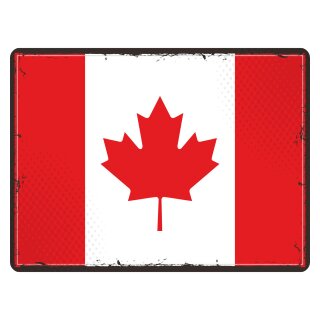 Blechschild "Flagge Kanada Retro" 40 x 30 cm Dekoschild Fahnen
