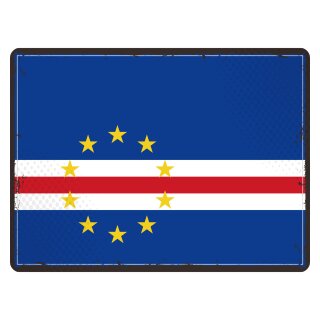 Blechschild "Flagge Kap Verde Retro" 40 x 30 cm Dekoschild Nationalflaggen