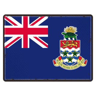 Blechschild "Flagge Cayman Inseln Retro" 40 x 30 cm Dekoschild Länderfahnen
