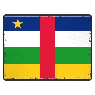 Blechschild "Flagge Zentralafrikanischen Republik Retro" 40 x 30 cm Dekoschild Zentralafrikanischen Republik Flagge
