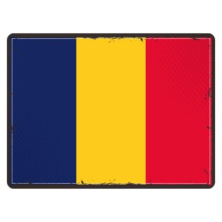 Blechschild "Flagge Tschad Retro" 40 x 30 cm Dekoschild Länderflagge