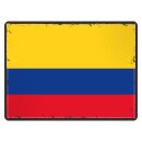 Blechschild "Flagge Kolumbien Retro" 40 x 30 cm...