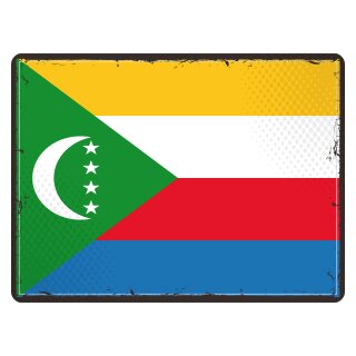 Blechschild "Flagge Komoren Retro" 40 x 30 cm Dekoschild Fahnen