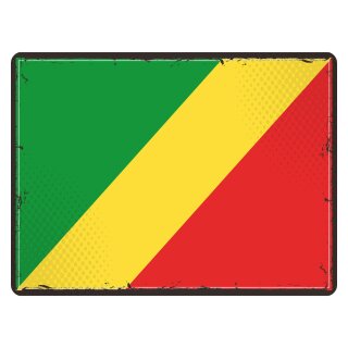 Blechschild "Flagge Kongo Retro" 40 x 30 cm Dekoschild Nationalflaggen