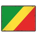 Blechschild "Flagge Kongo Retro" 40 x 30 cm...