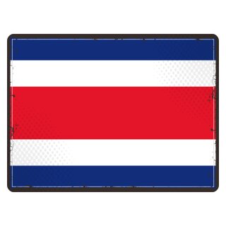 Blechschild "Flagge Costa Rica Retro" 40 x 30 cm Dekoschild Costa Rica Flagge