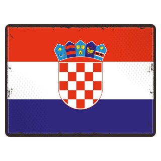 Blechschild "Flagge Kroatien Retro" 40 x 30 cm Dekoschild Länderflagge