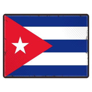 Blechschild "Flagge Kuba Retro" 40 x 30 cm Dekoschild Fahnen