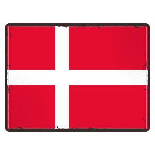 Blechschild "Flagge Dänemark Retro" 40 x 30 cm Dekoschild Länderflagge
