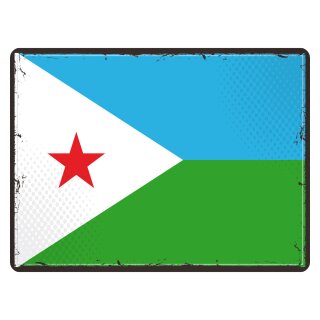 Blechschild "Flagge Dschibuti Retro" 40 x 30 cm Dekoschild Fahnen