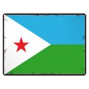 Blechschild "Flagge Dschibuti Retro" 40 x 30 cm...