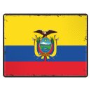Blechschild "Flagge Ecuador Retro" 40 x 30 cm...