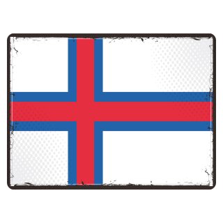 Blechschild "Flagge Färöer Retro" 40 x 30 cm Dekoschild Färöer Flagge