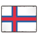 Blechschild "Flagge Färöer Retro" 40...